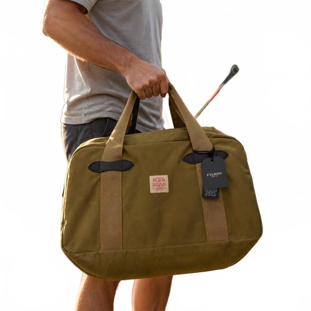 NEW FILSON tin cloth small duffle in dark tan